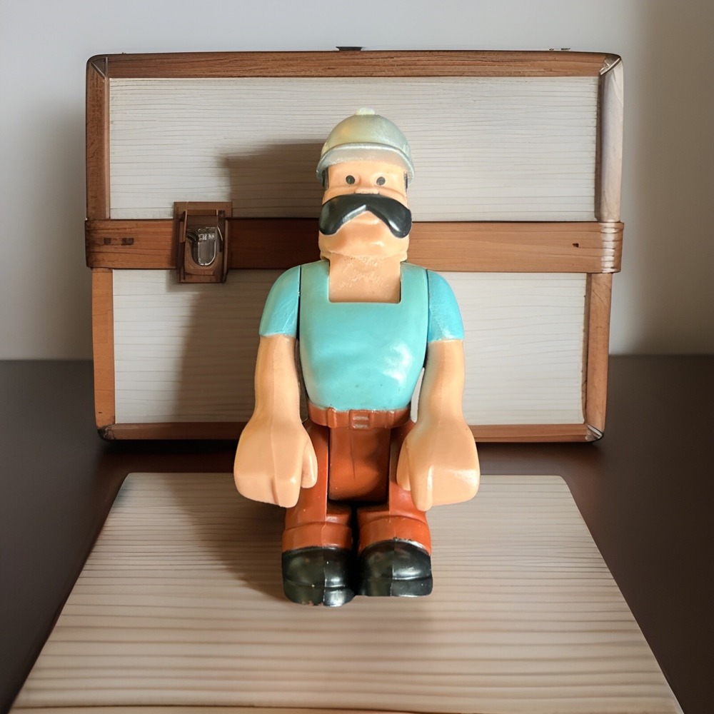 Vintage 1977 Fisher Price Construction Worker -‎ Husky Helper 3.75" Figure